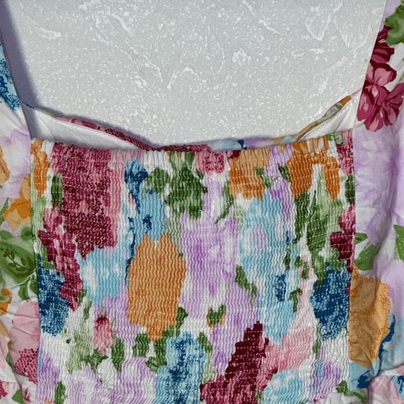 Buddy Love Alana Floral Peplum Smocked Back Top Size XL CottageCore Romantic - Picture 9 of 9